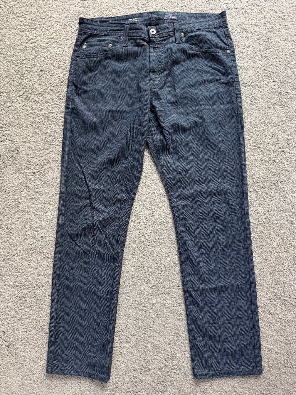 AG Jeans The Everett Slim Straight SUD Gray Blue Glen Plaid Pants Men’s 34x34